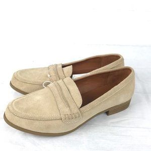 Womens Taupe Suede Closed Back Loafers-7.5/8/9/11